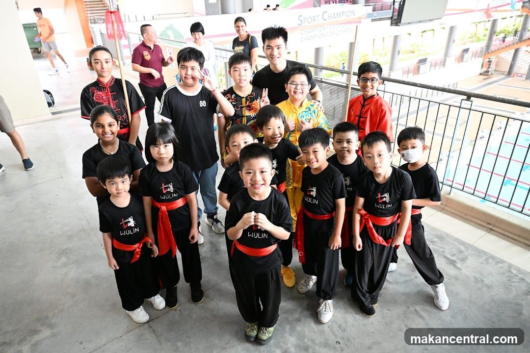 Group of children in martial arts uniforms
