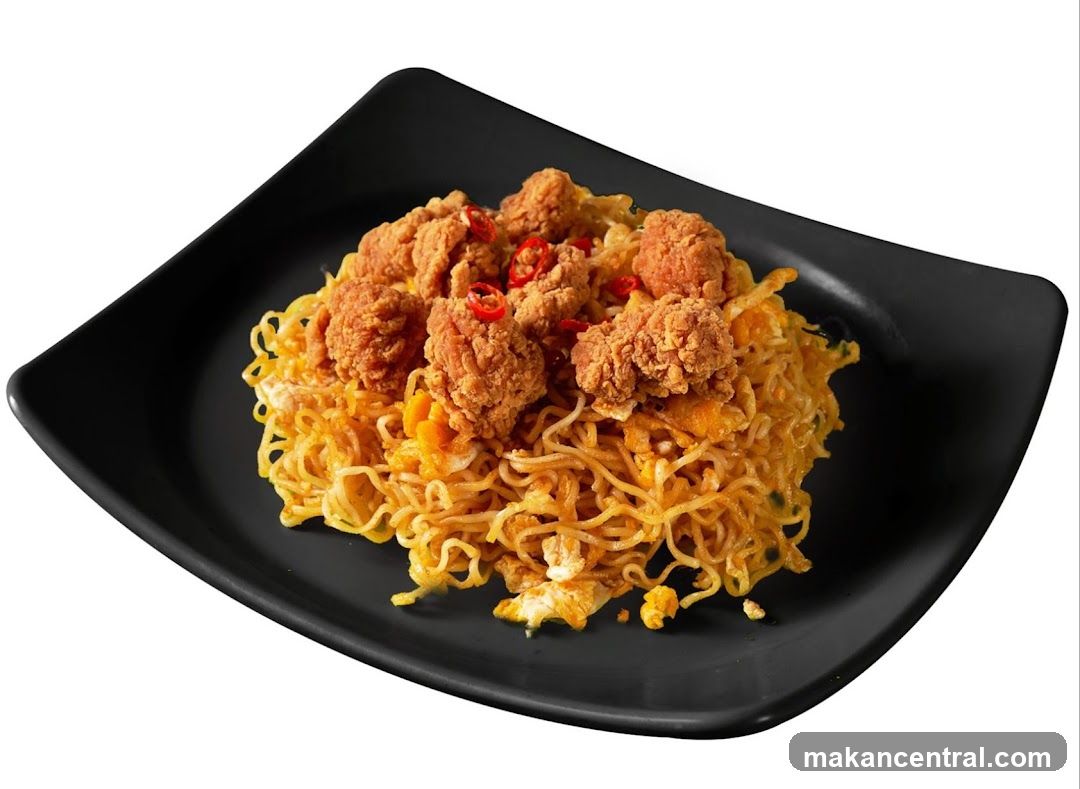Noodles with Fried Chicken and Chili
