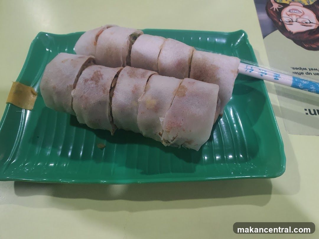 Spring Rolls on a Green Plate