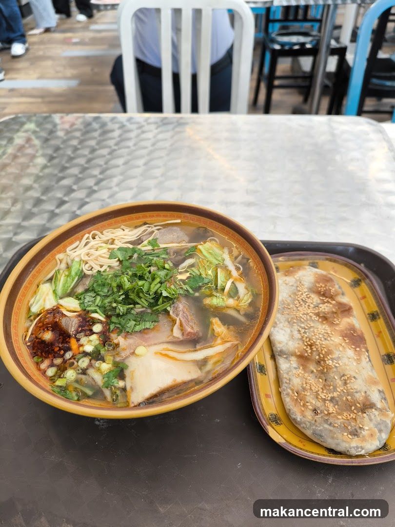 Noodle Soup and Flatbread