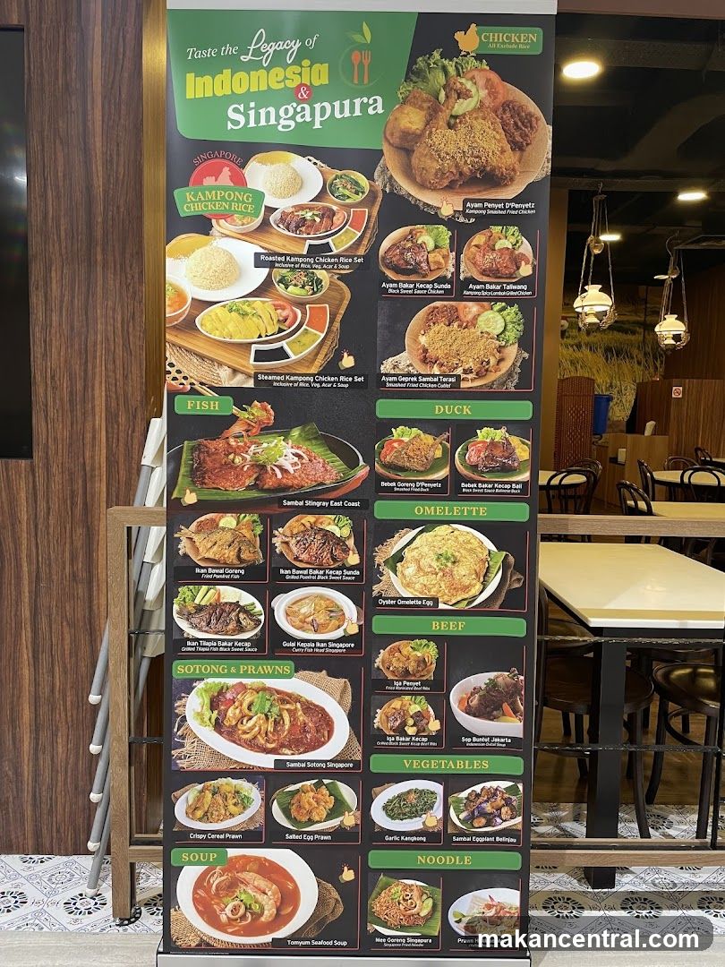 Indonesian and Singaporean Food Menu