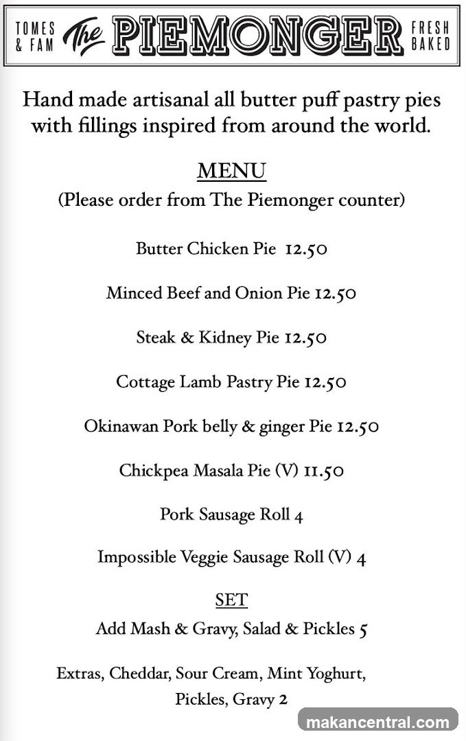 The Piemonger Menu