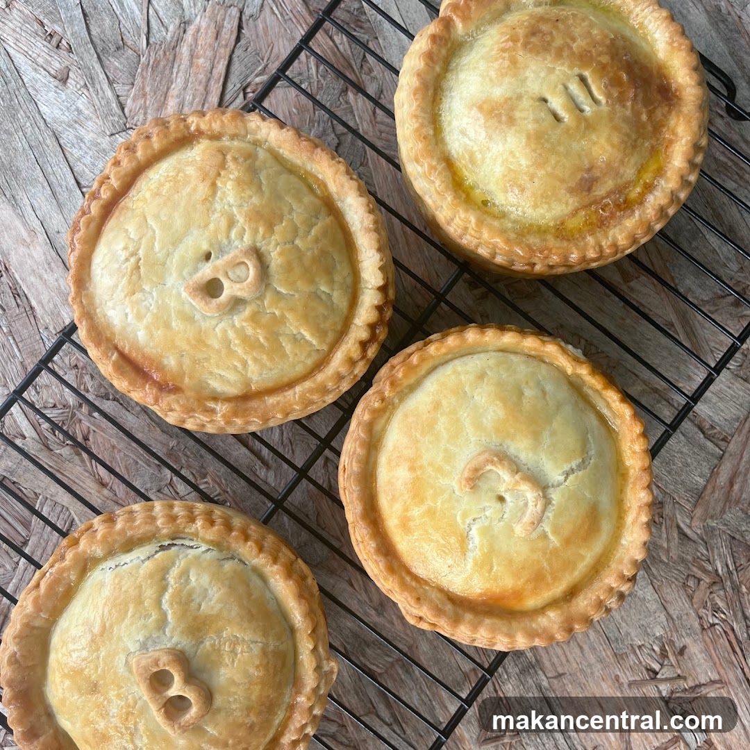 Four Pies on a Cooling Rack