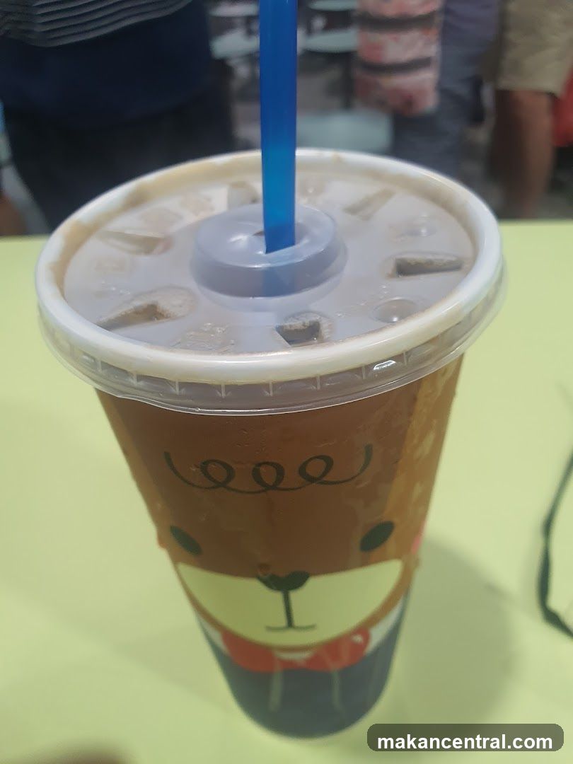 Iced Coffee with Bear Design Cup