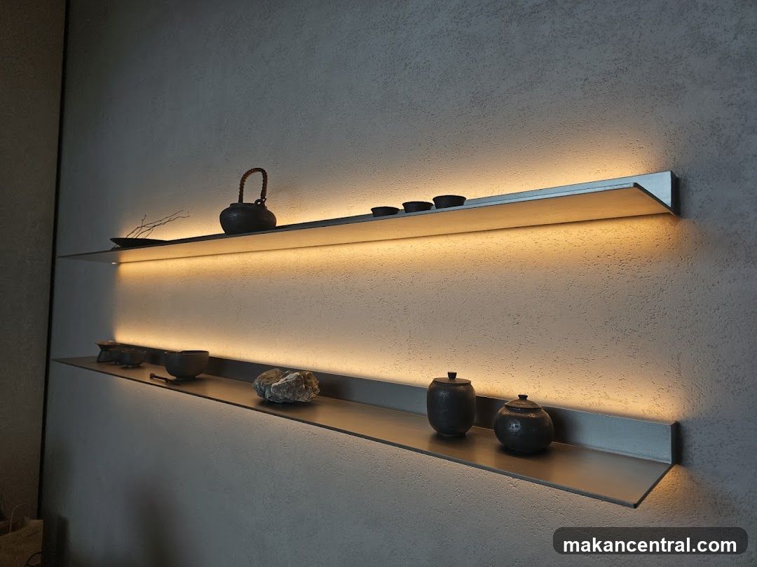Modern Shelving with Ceramic Display