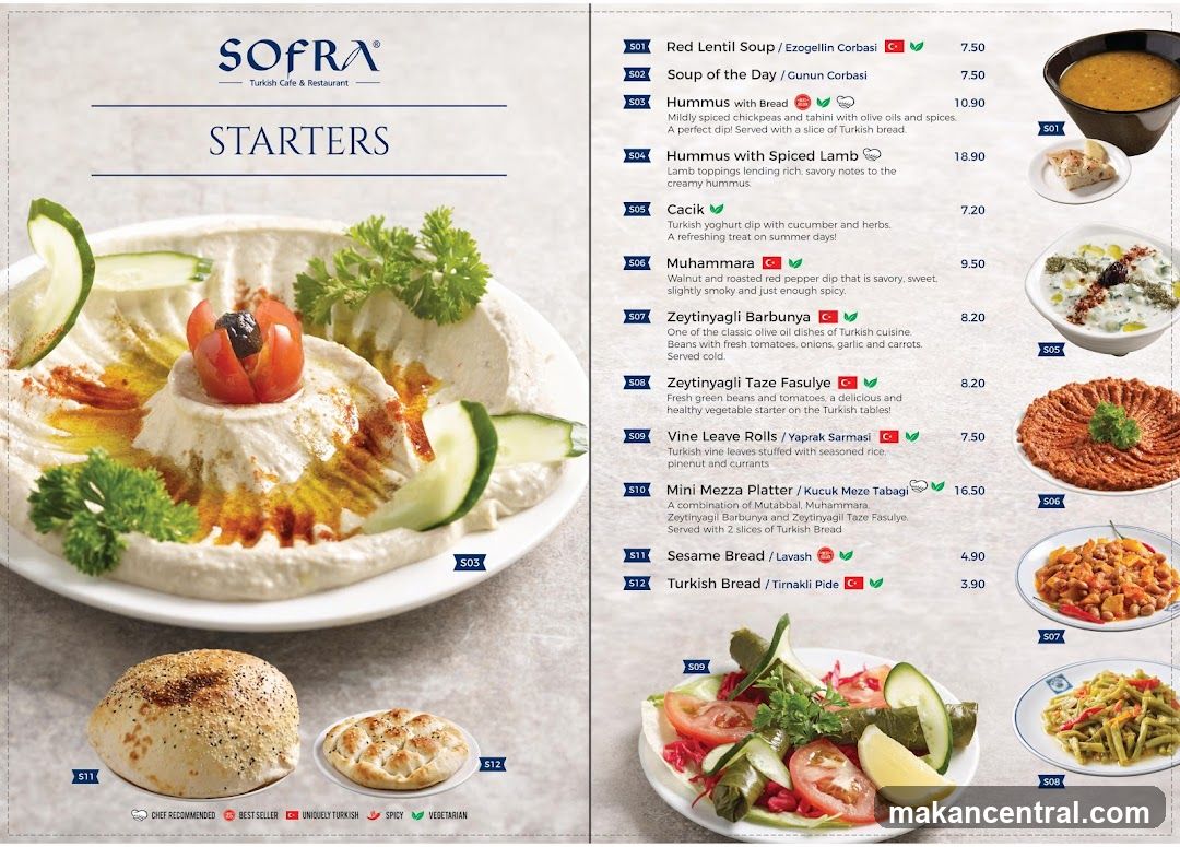 SOFRA Turkish Cafe & Restaurant STARTERS