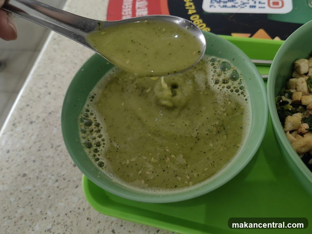 Green Soup and Tofu Dish