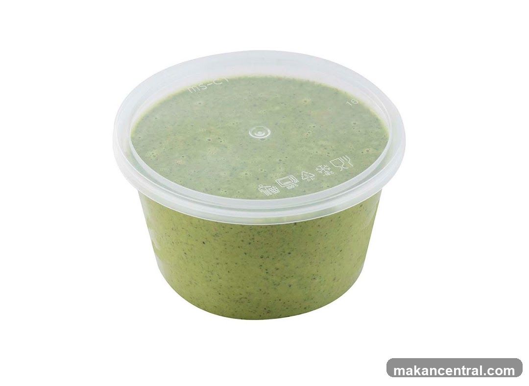 Green Puree in Container