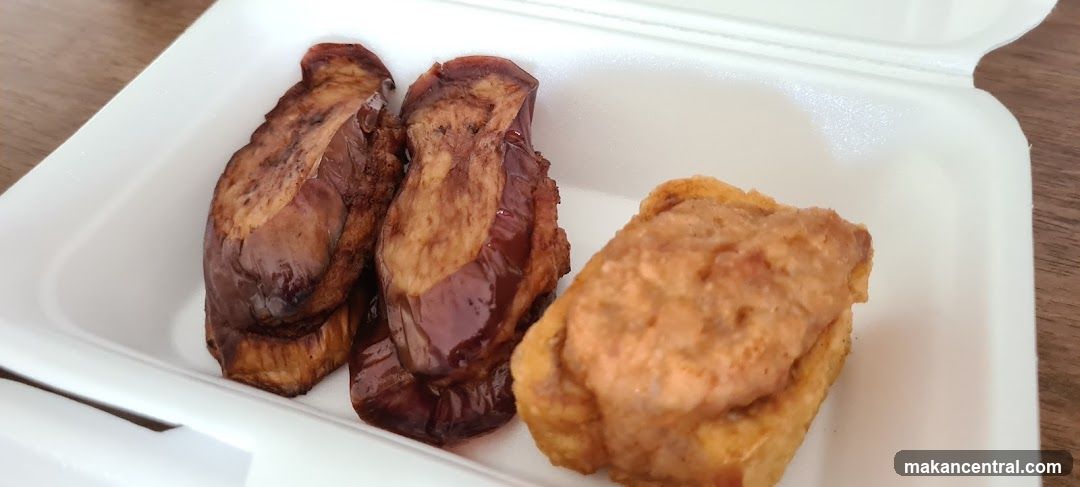 Fried Eggplant and Stuffed Tofu