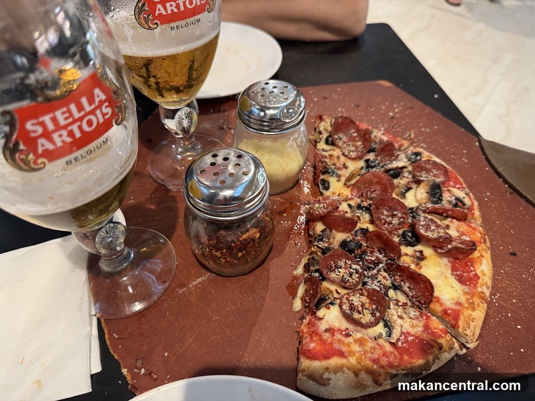 Pepperoni Pizza and Beer