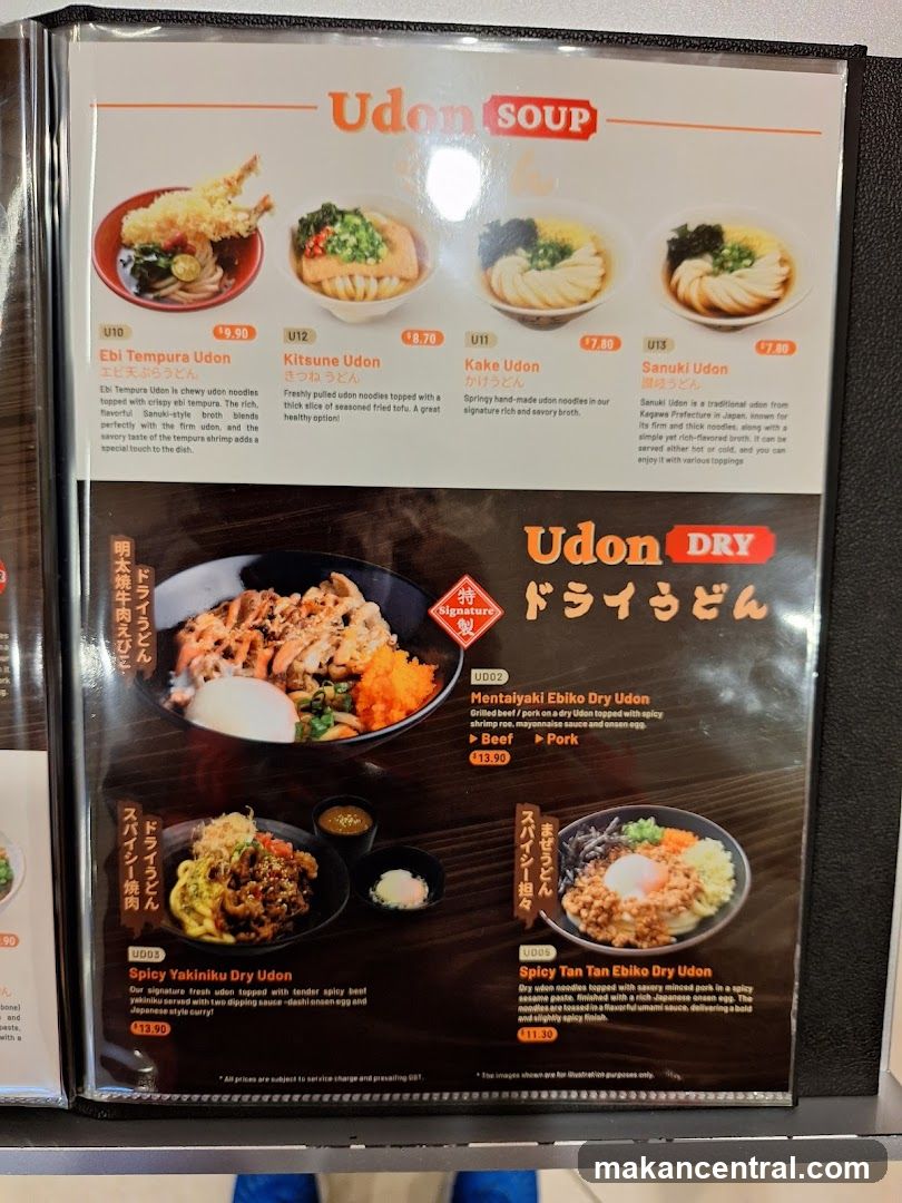 Udon Menu
