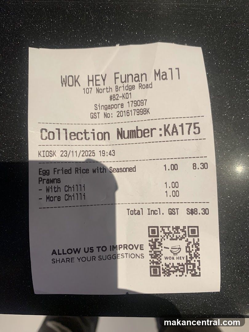 WOK HEY Receipt