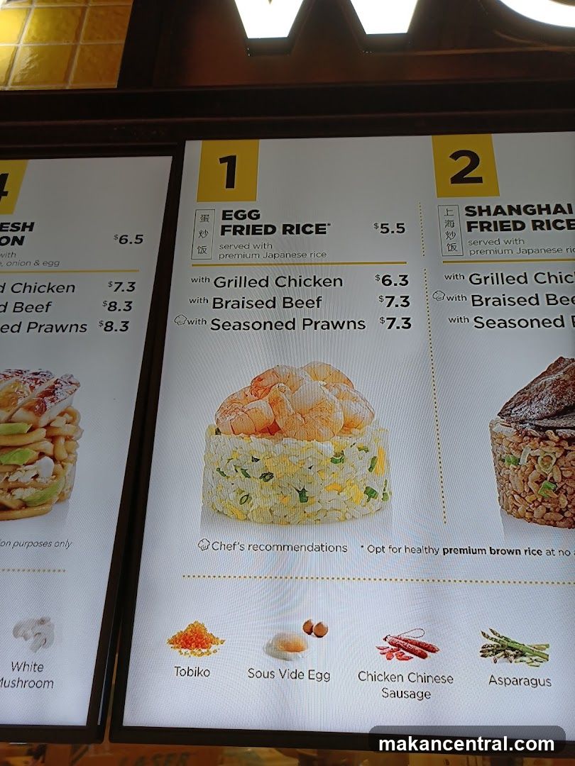 Fried Rice Menu