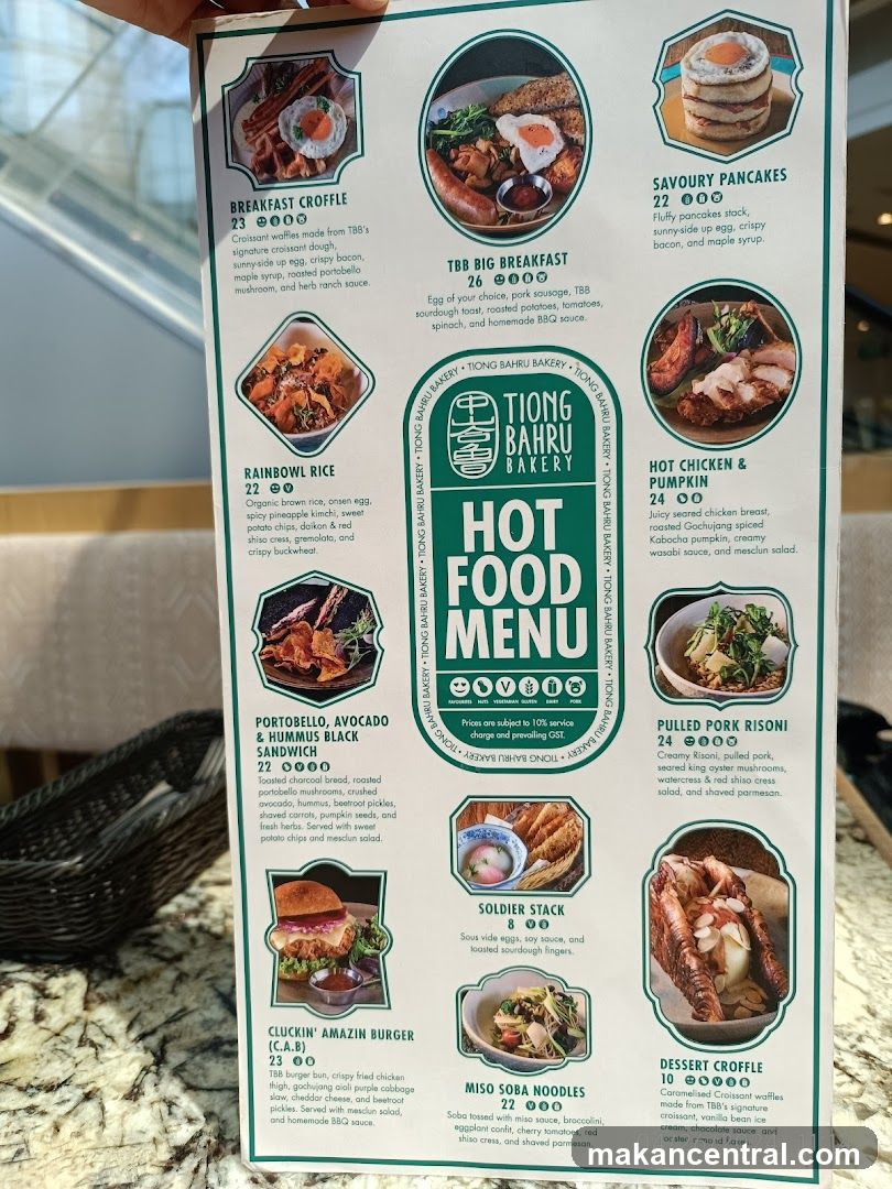 Tiong Bahru Bakery Hot Food Menu