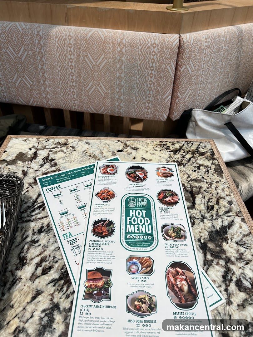 Tiong Bahru Bakery Hot Food Menu