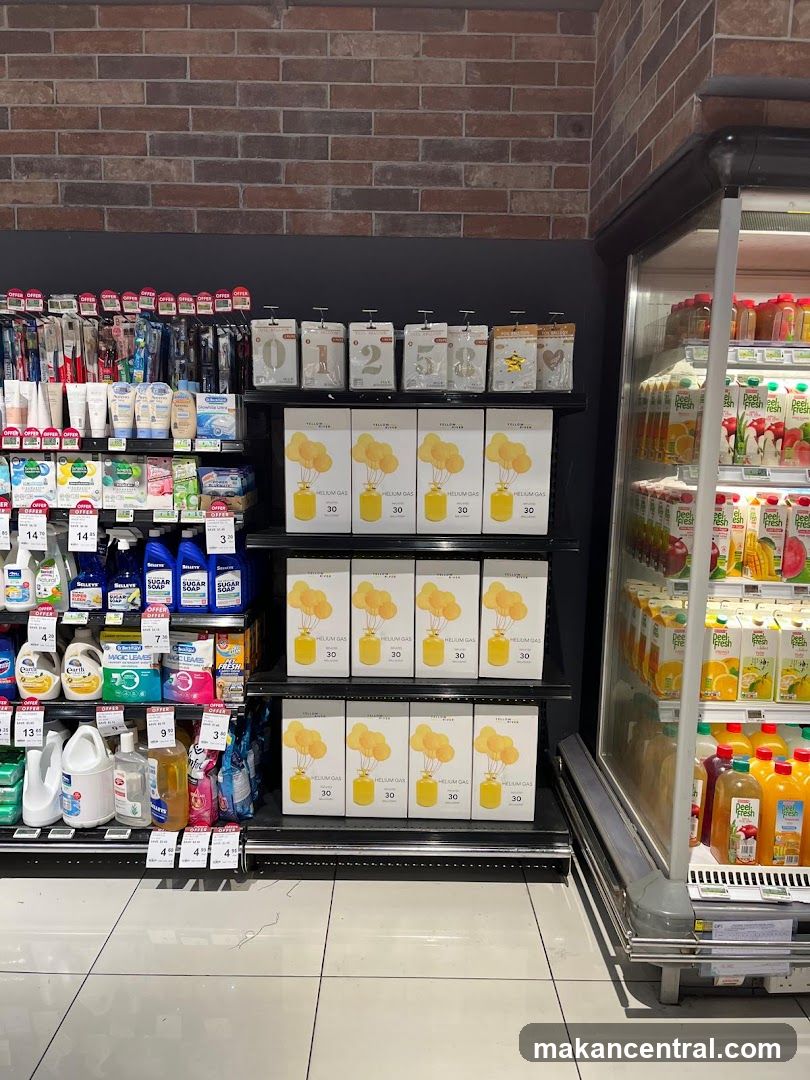 Helium Gas and Drinks Display