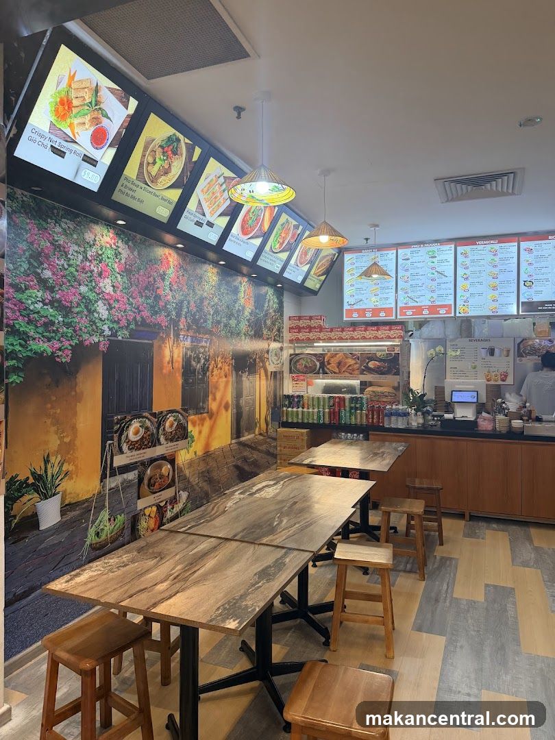 Restaurant Interior with Menu Displays