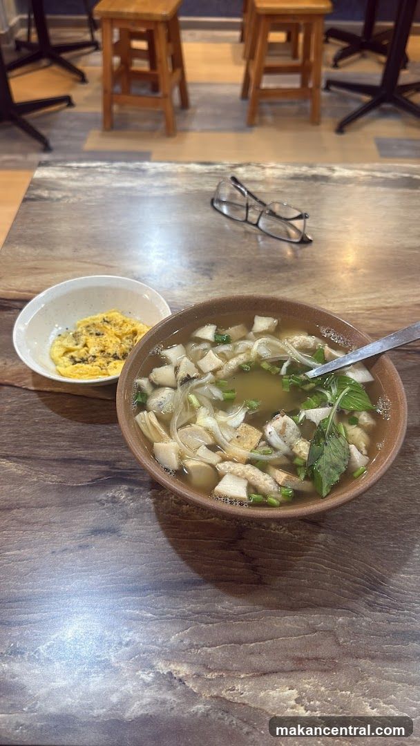 Soup and side dish on table
