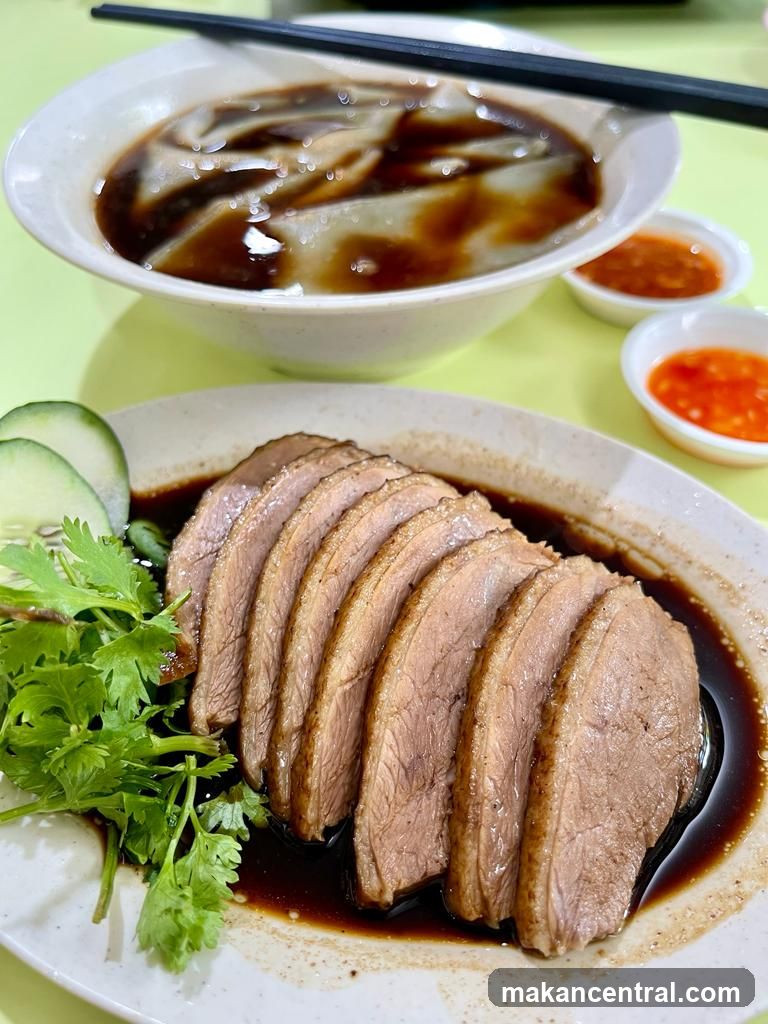 Sliced Duck with Gravy and Noodles