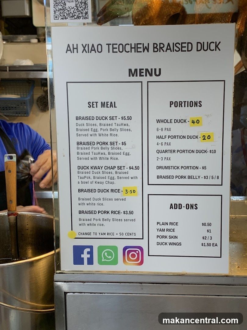 AH XIAO TEOCHEW BRAISED DUCK MENU