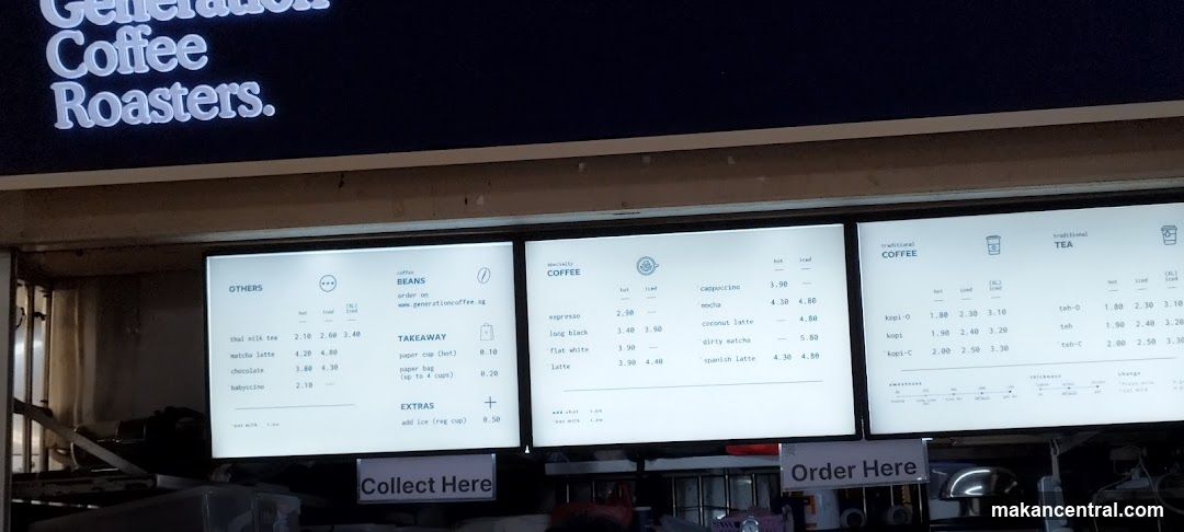 Generation Coffee Roasters Menu