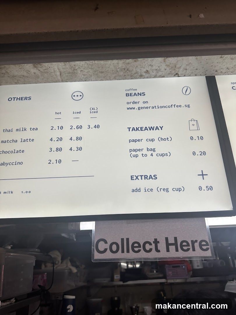 Generation Coffee Menu
