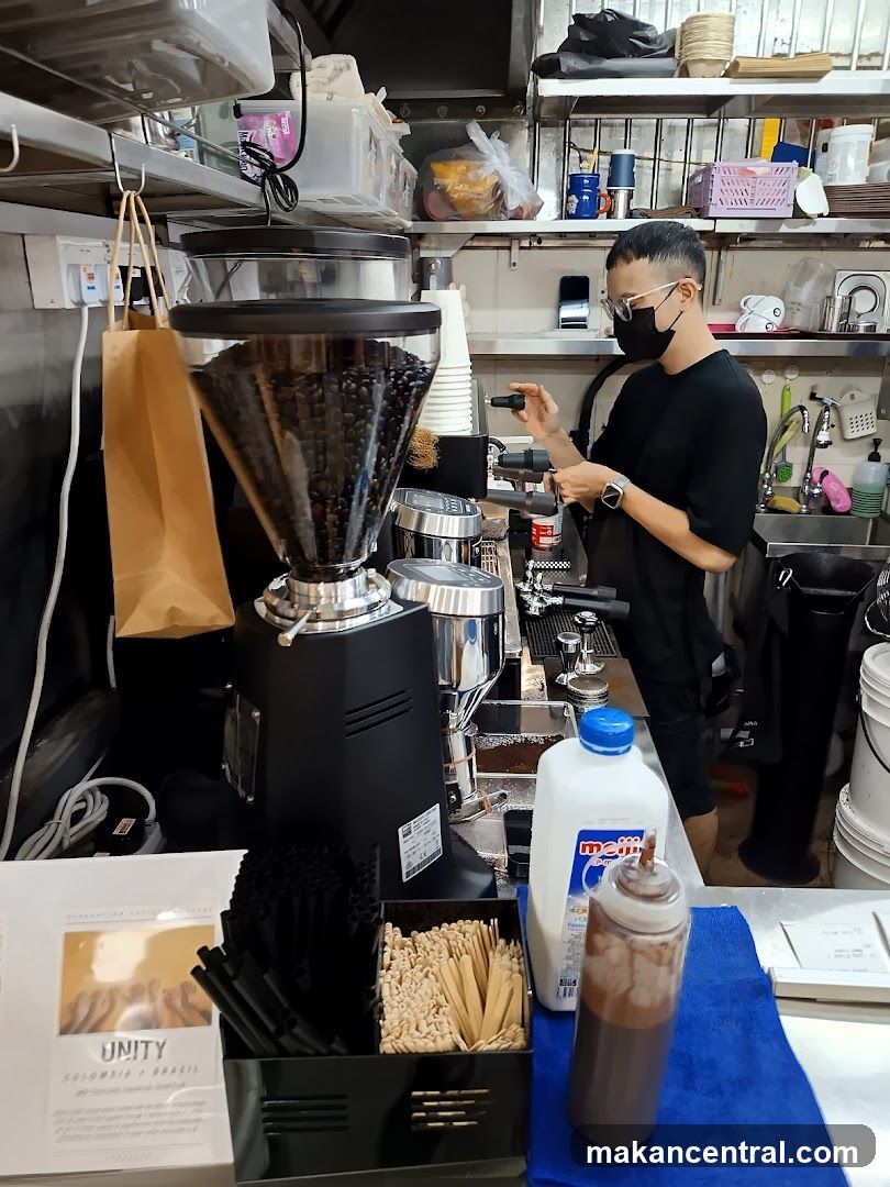 Barista preparing coffee
