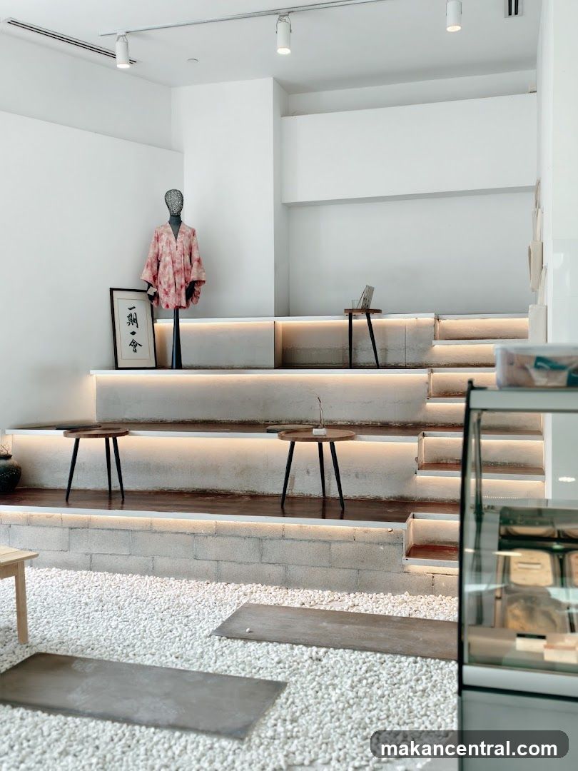 Modern Cafe Interior with Tiered Seating