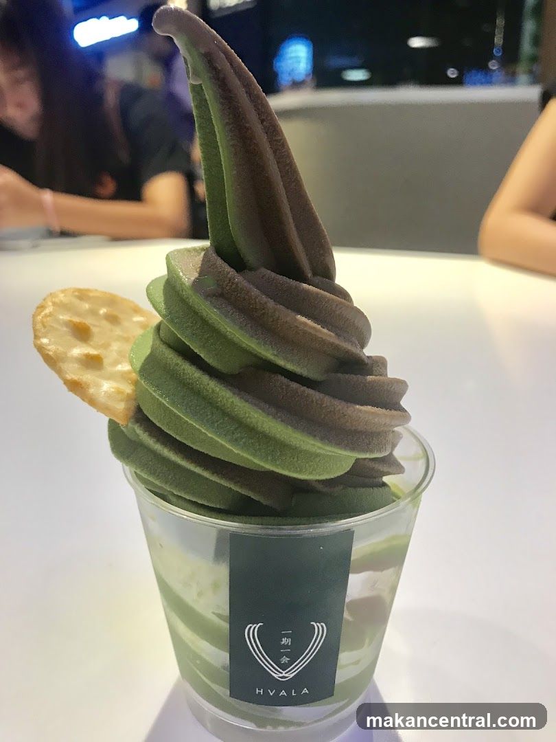 Matcha and Chocolate Soft Serve