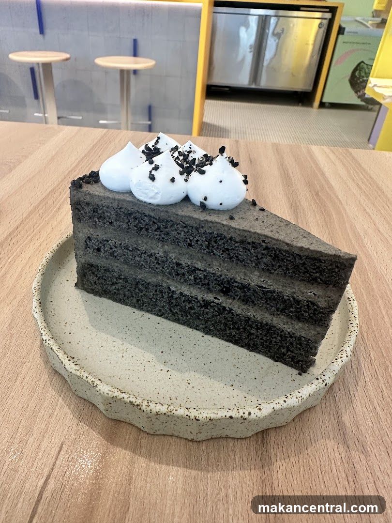 Black Sesame Cake Slice