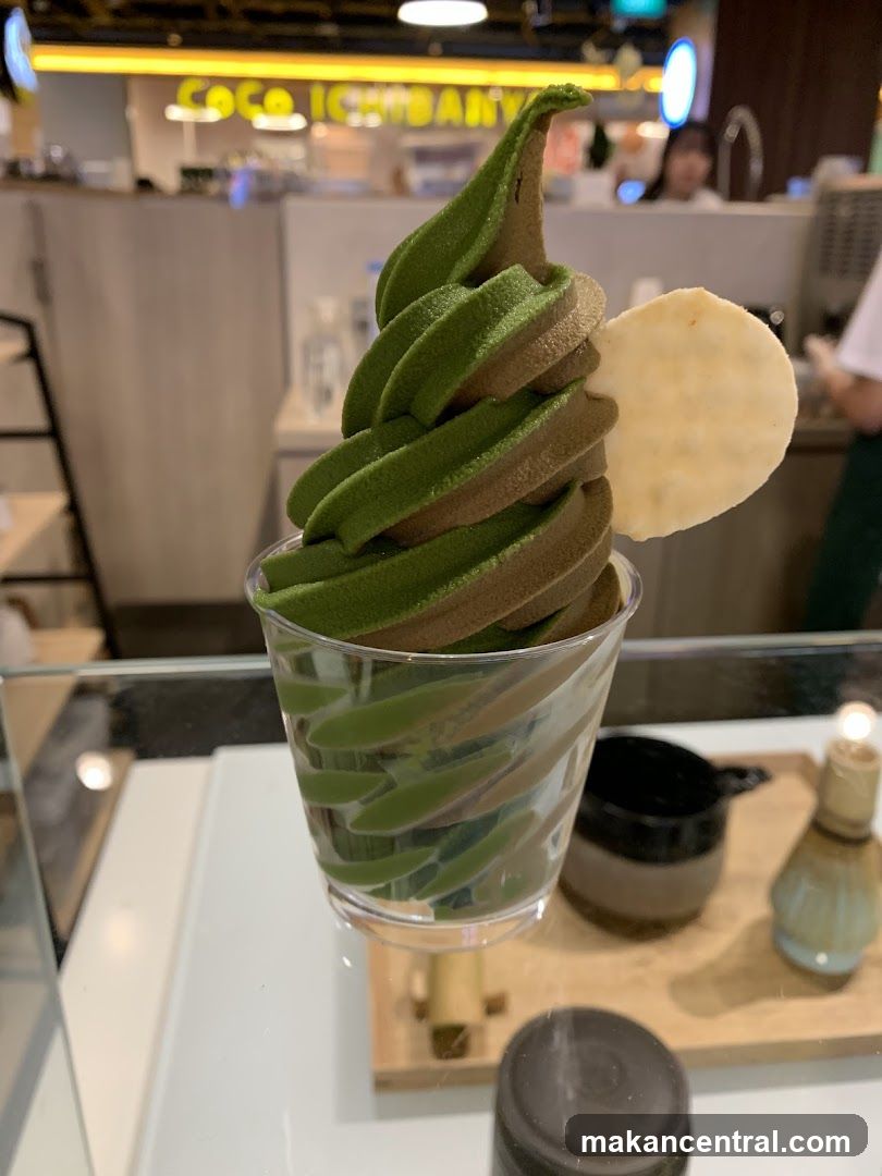 Matcha and Chocolate Soft Serve Ice Cream