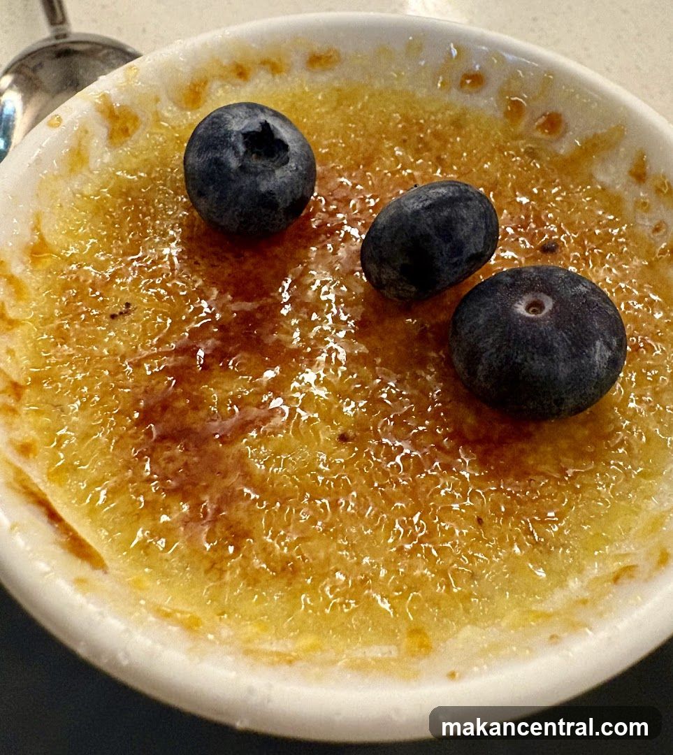 Creme Brulee with Blueberries
