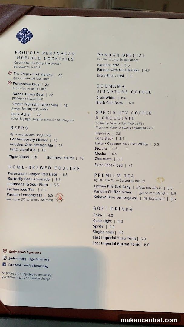 Godmama's Signature Menu