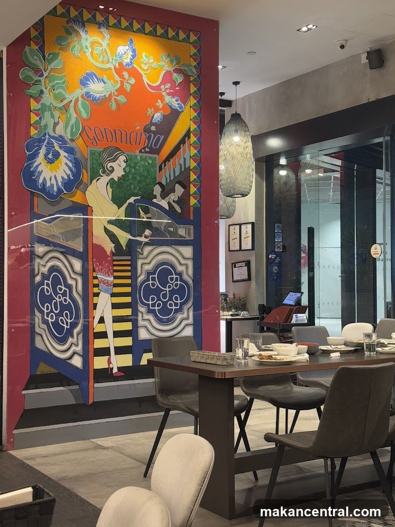 Restaurant Interior with Mural