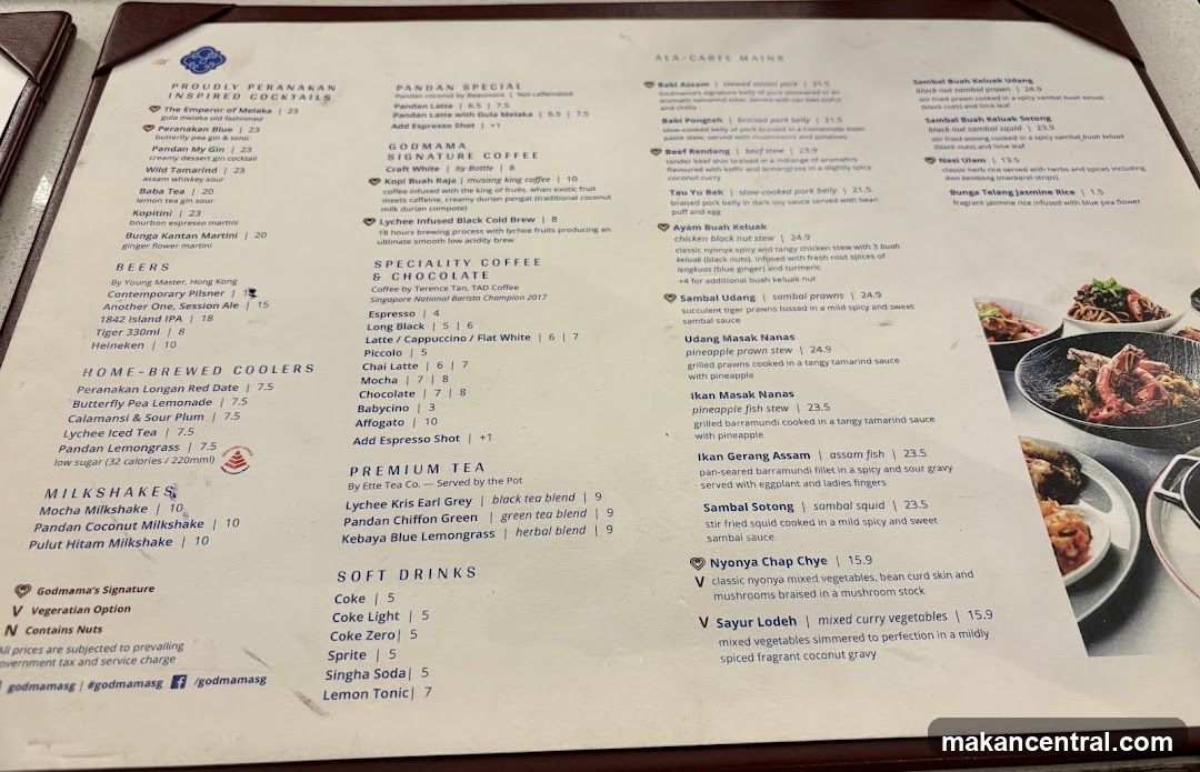 Godmama Menu