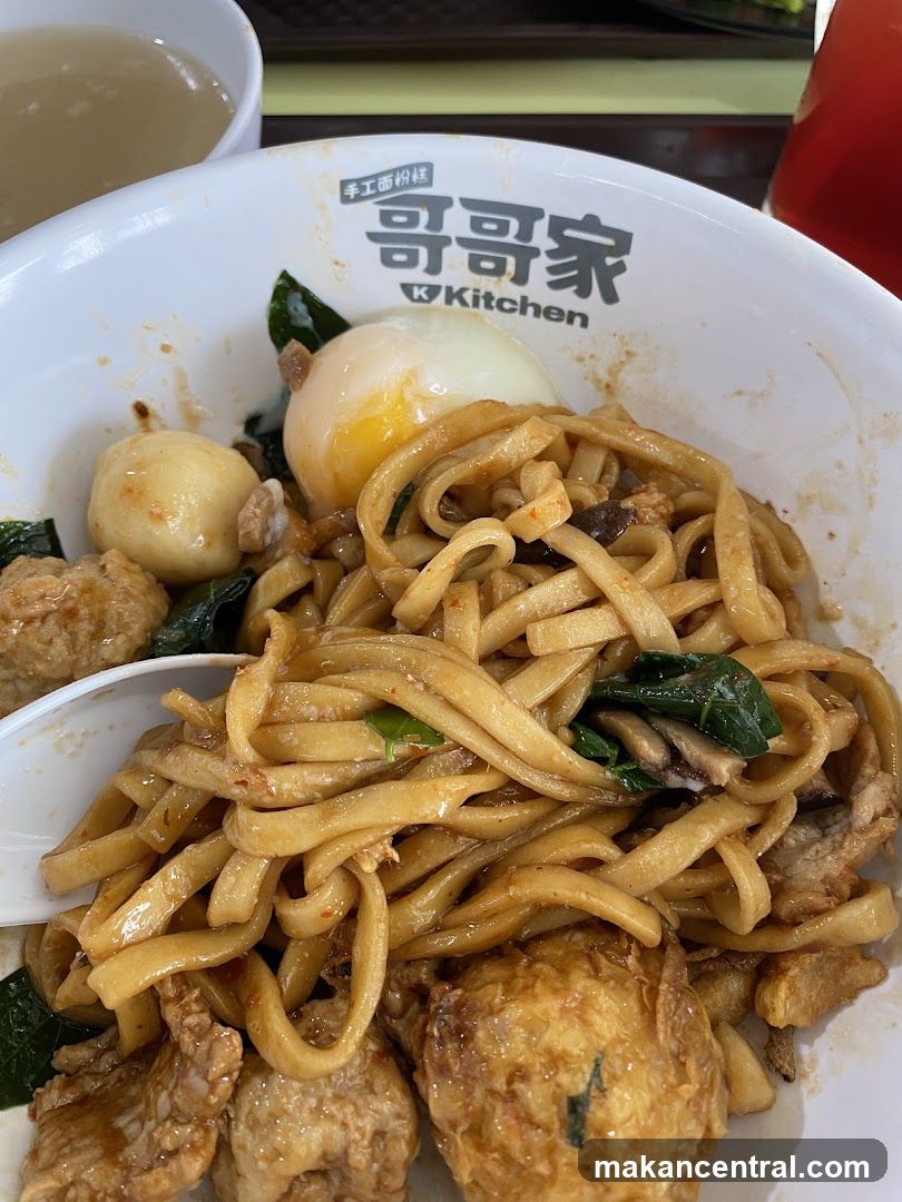 Noodles with Egg and Meatballs
