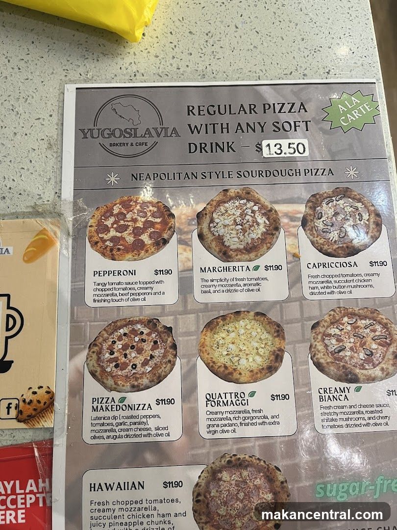 YUGOSLAVIA BAKERY & CAFE PIZZA MENU