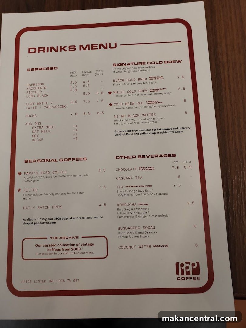 DRINKS MENU