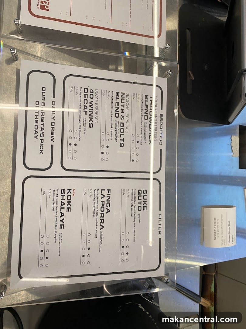 Coffee Menu