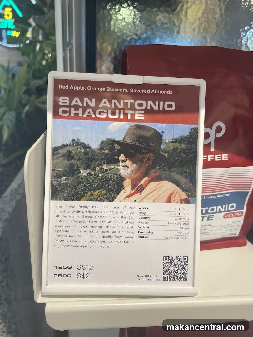 San Antonio Chaguite Coffee Information Card