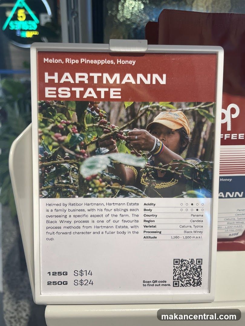 Hartmann Estate Coffee Information Card