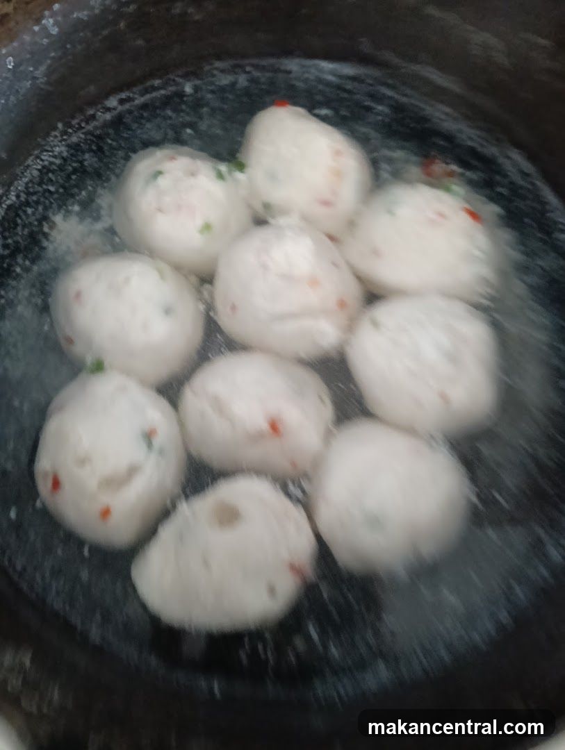 Fish balls cooking