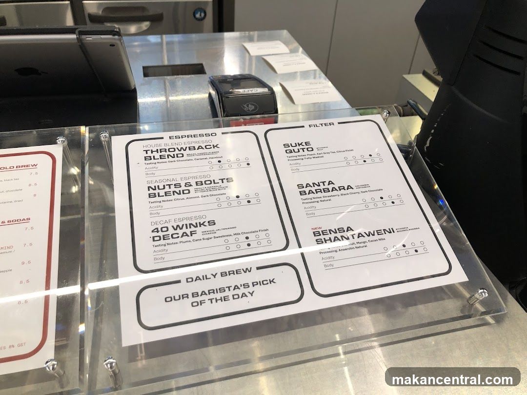Espresso and Filter Coffee Menu
