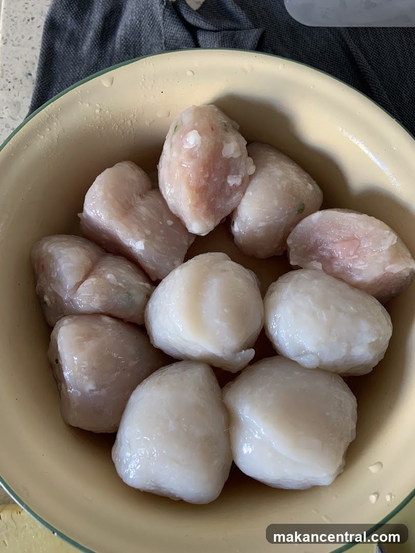 Raw Fish and Seafood Balls