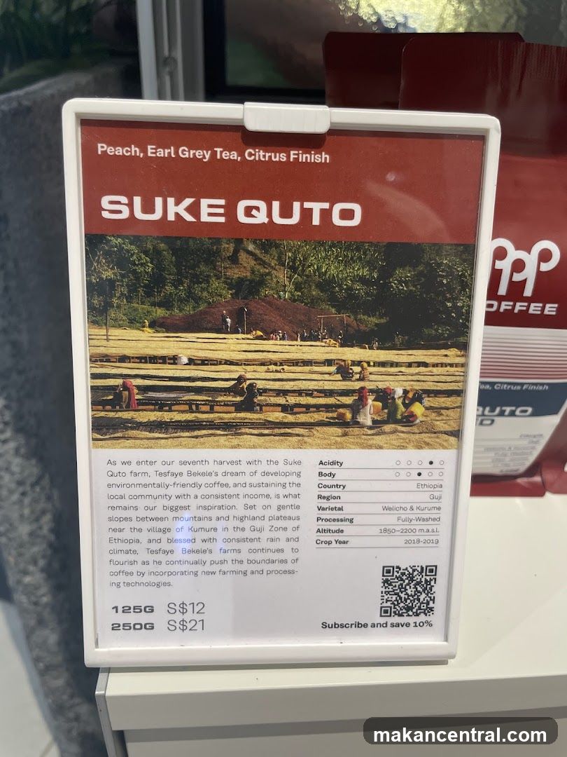 SUKE QUTO Coffee Information Card