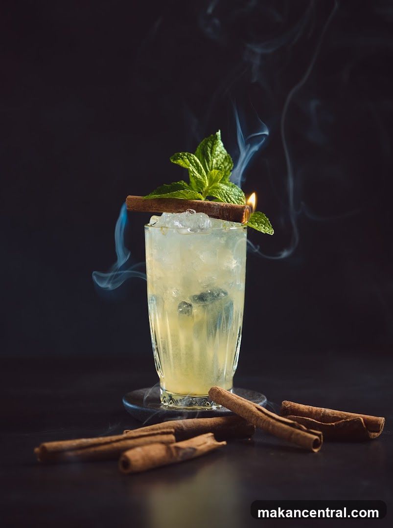 Smoked Cocktail with Cinnamon and Mint
