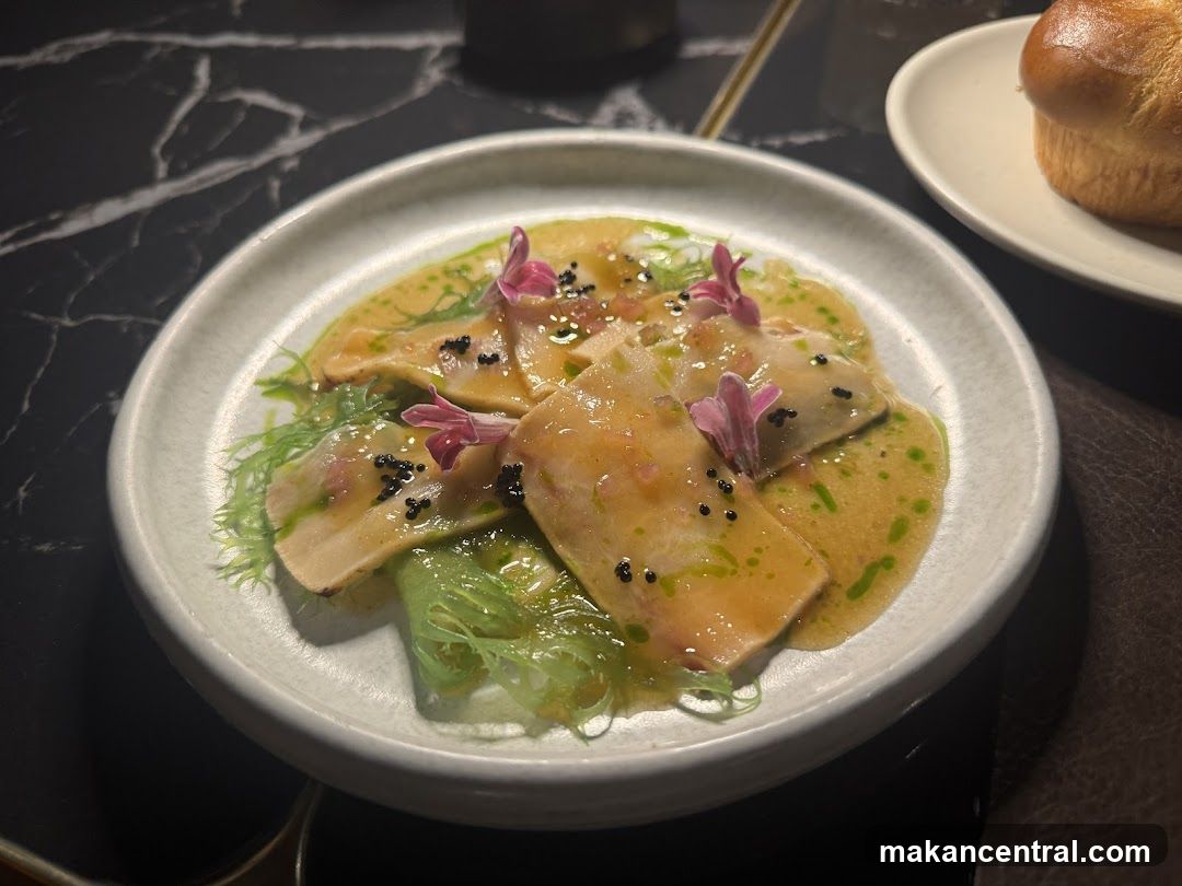 Ravioli with Edible Flowers and Caviar