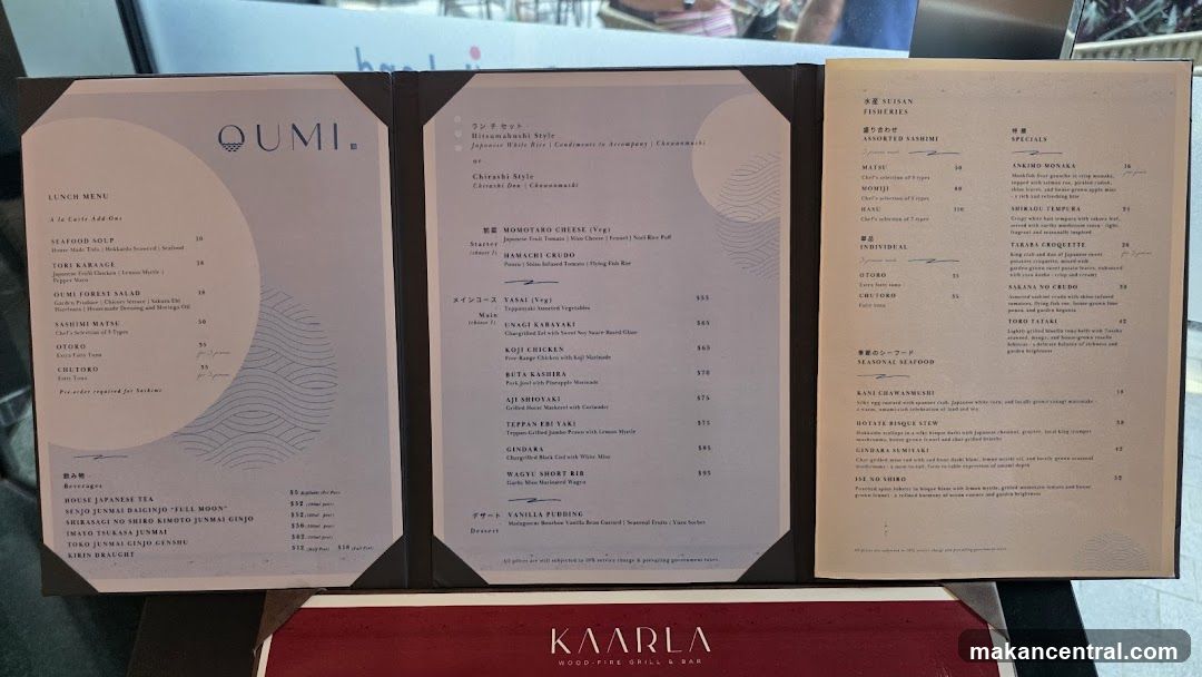 OUMI Lunch Menu