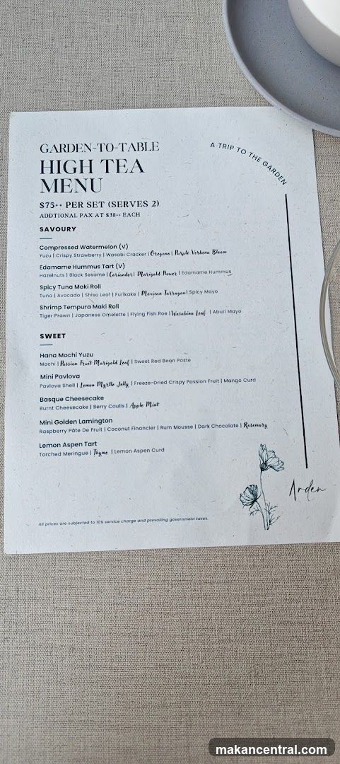Garden-to-Table High Tea Menu