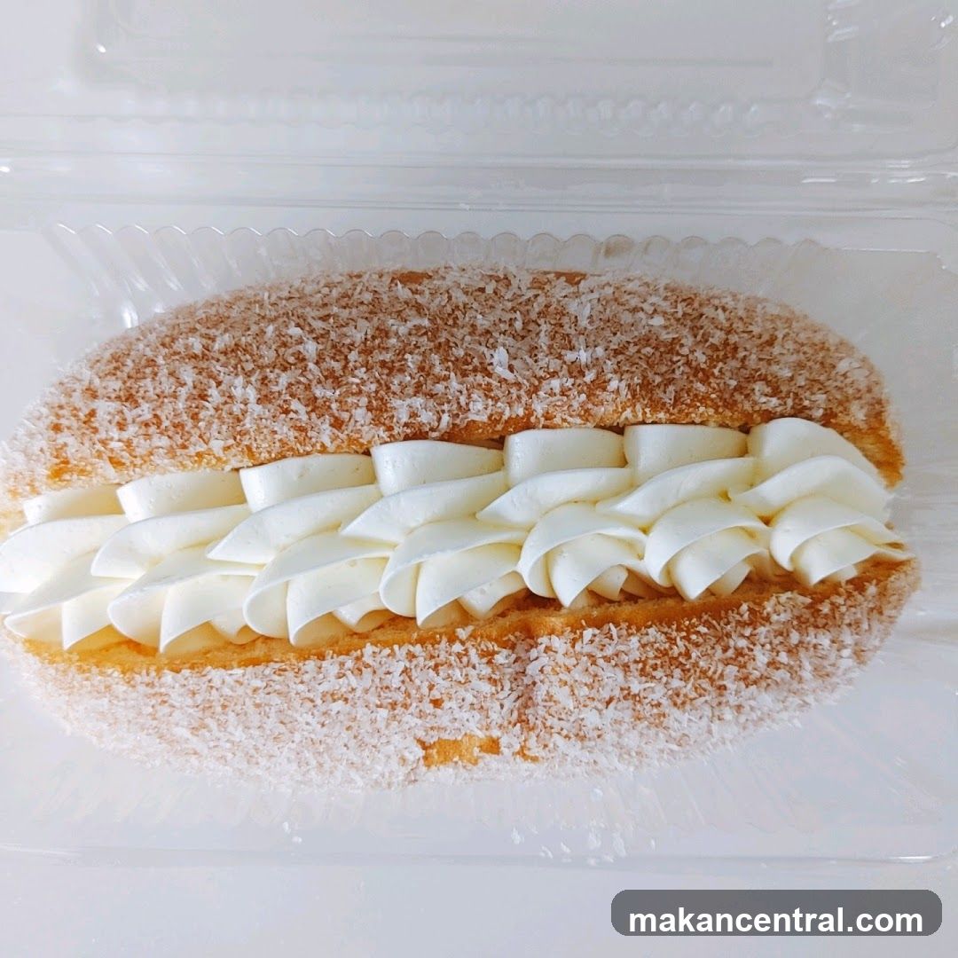 Cream-filled pastry with coconut